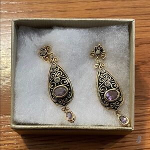 Titan Gold and Purple Swirl Earrings